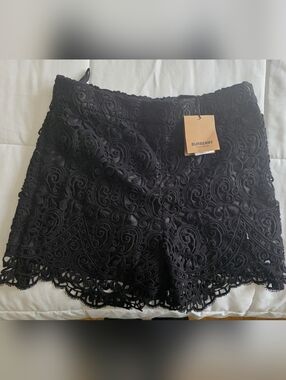 Burberry Black Lace Crochet Skirt